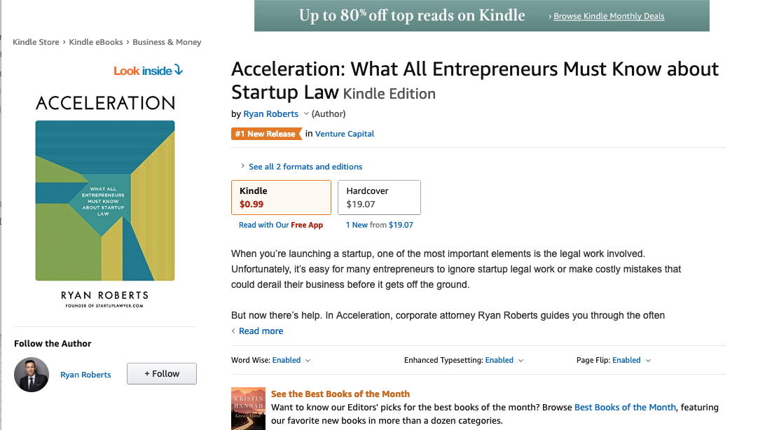 Acceleration Book Update – 1 Month